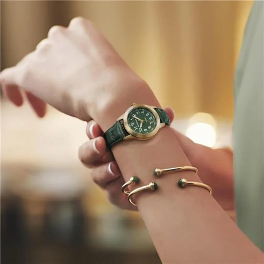 Slim Minimalist Quartz Analog Watch for Women, Gold-Tone Case - Picture 7 of 8